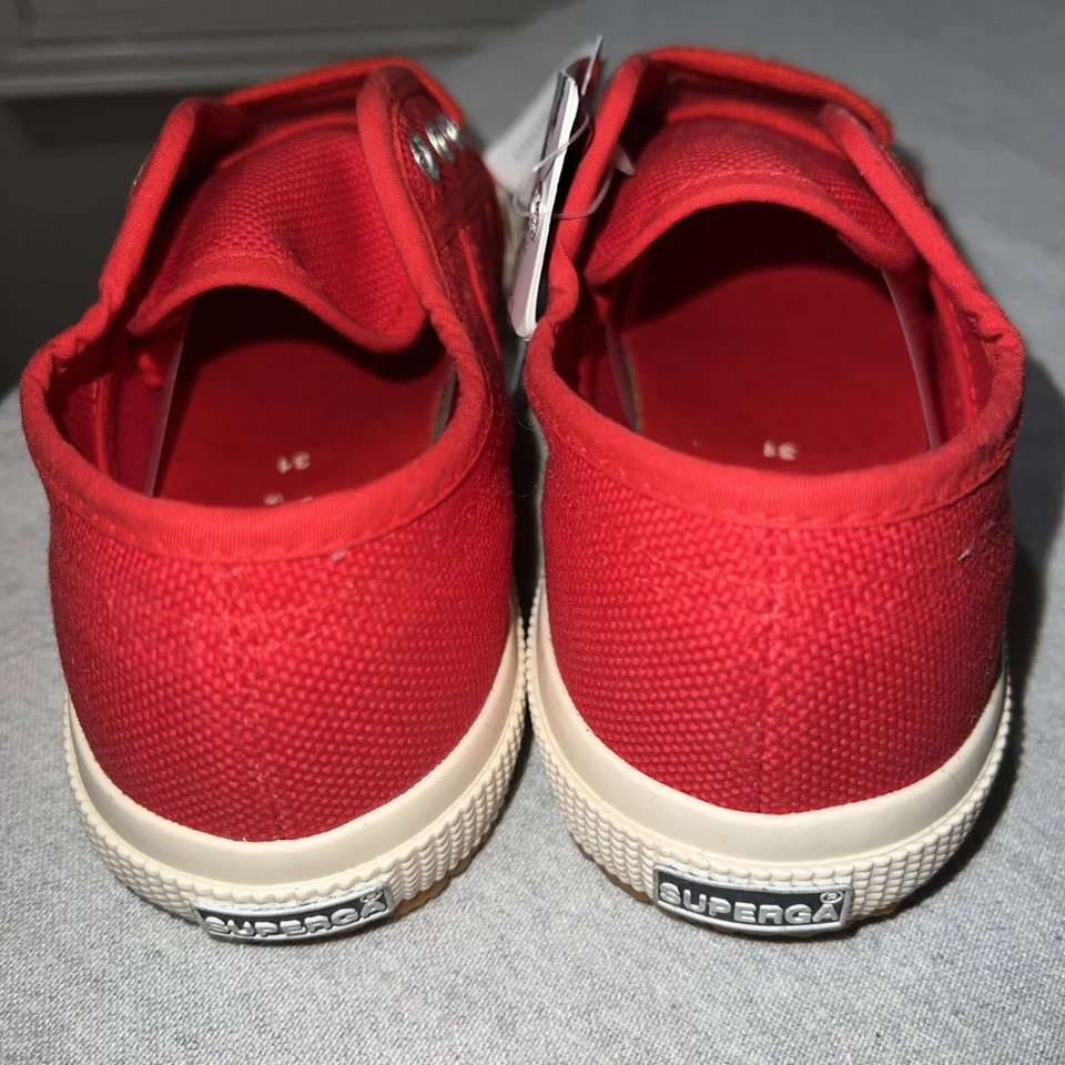 Zapatillas deportivas clásicas Superga YOUTH RED de lona 2750 Coto bajas nuevas con etiquetas 31UE/13,5 EE. UU. Foto 3 de 4