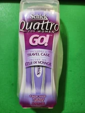 SCHICK QUATTRO WOMEN GO RAZOR 1 CARTRIDGE SHOWER HANGER TRAVEL CASE