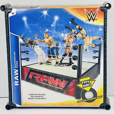 2014 Mattel WWE RAW Superstar Wrestling Ring Spring Loaded Mat P9600 New