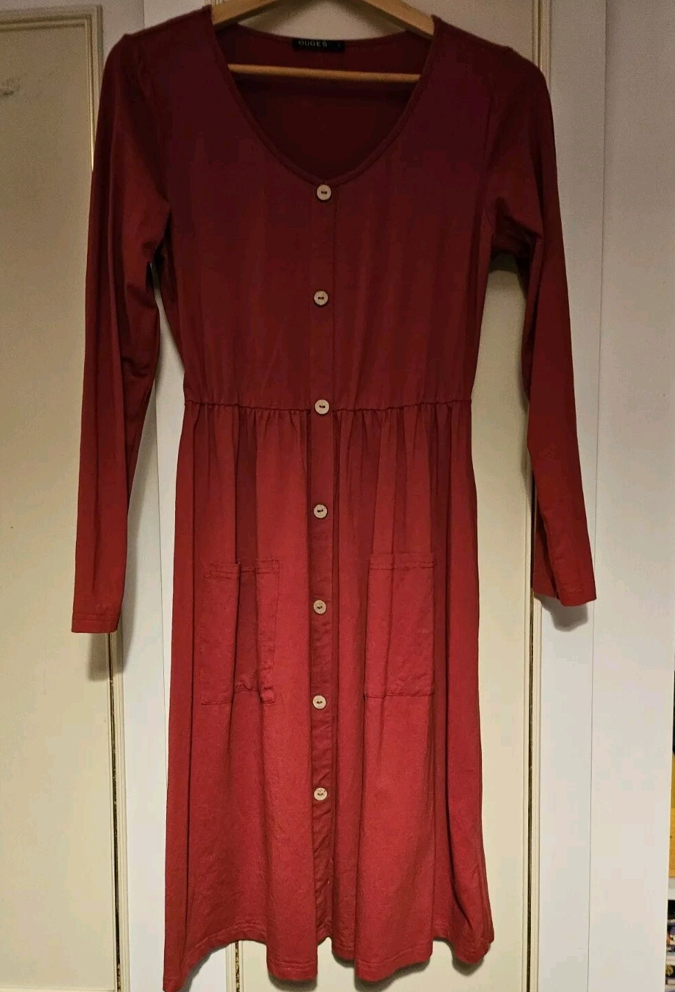 OUGES Women's Long Sleeve V Neck Button Down Skat… - image 1