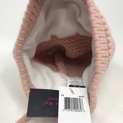 Kyi Kyi Fur Knit Beanie, Size OSFA - Peachy Pink Women\'s Kyi Kyi Fur Knit Beanie, Size OSFA - Peachy Pink Women main image 3