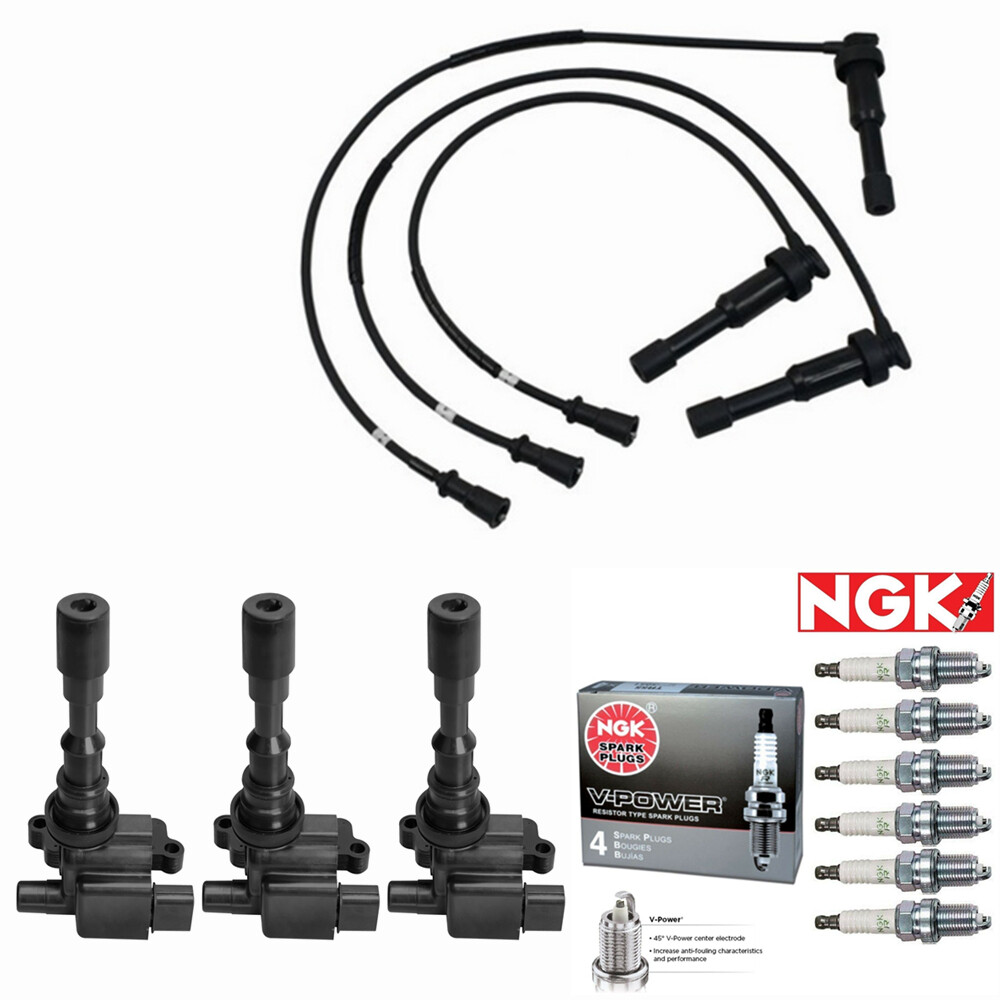 Ignition Coils wire set + NGK Spark Plugs 2382 For 0205 Kia Sedona V6