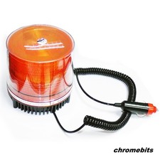 Universal Flashing Amber Beacon Cigarette Lighter Plug Magnetic LED 12V Car Van