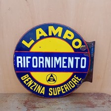 Insegna Tabella Smaltata Lampo Benzina Superiore