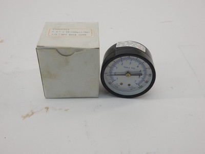98601455 Pressure Gauge 30-0-100 PSI 2'' Face Dial 1/8'' NPT Back Connection - ...