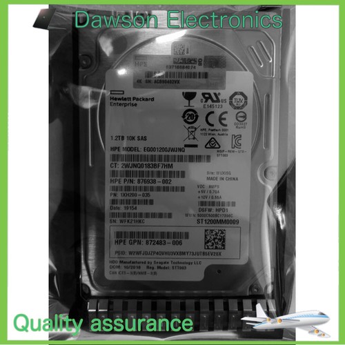 HPE 872479-B21 872737-001 876938-002 12G 1.2TB SAS 10K 2.5 SC ENT HARD DRIVE HDD - Picture 1 of 4