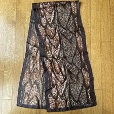 Adrienne Landau Studio 100% Silk Scarf Hand Rolled Hem 11 x 51.5” Abstract Print