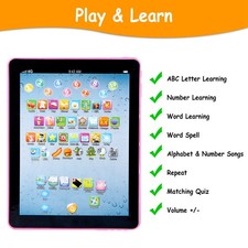 Baby Learning Tablet Educational Mini Pads Touch Toy ABC Numbers Words 1-6 Years