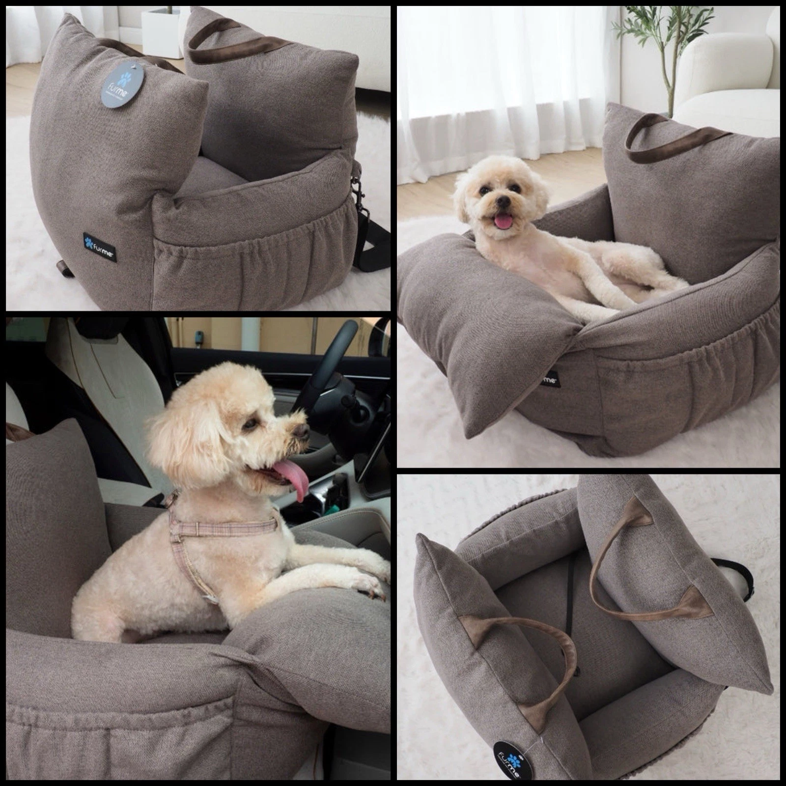 Furme Classic Pet Car Seat Travel Bed Durable Rugged Oxford Fabric Up To 30lbs