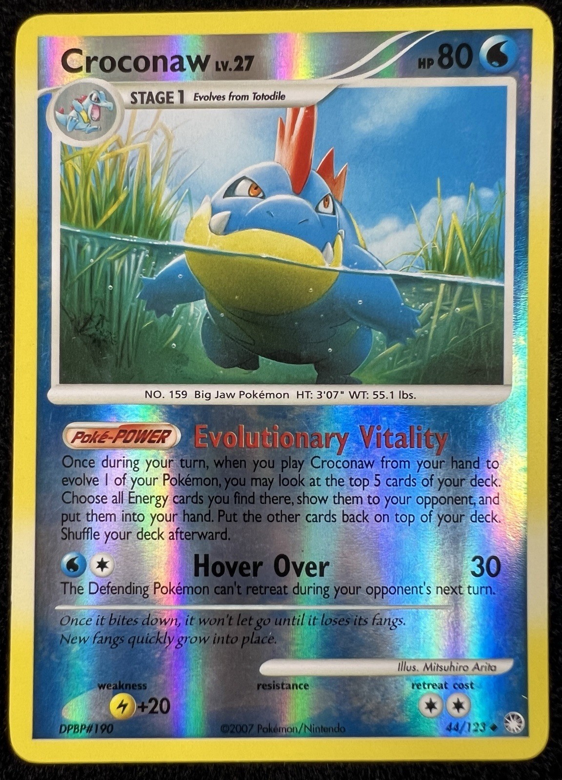 Croconaw 44/123 Mysterious Treasures Reverse Holo Pokemon Card - NM/LP