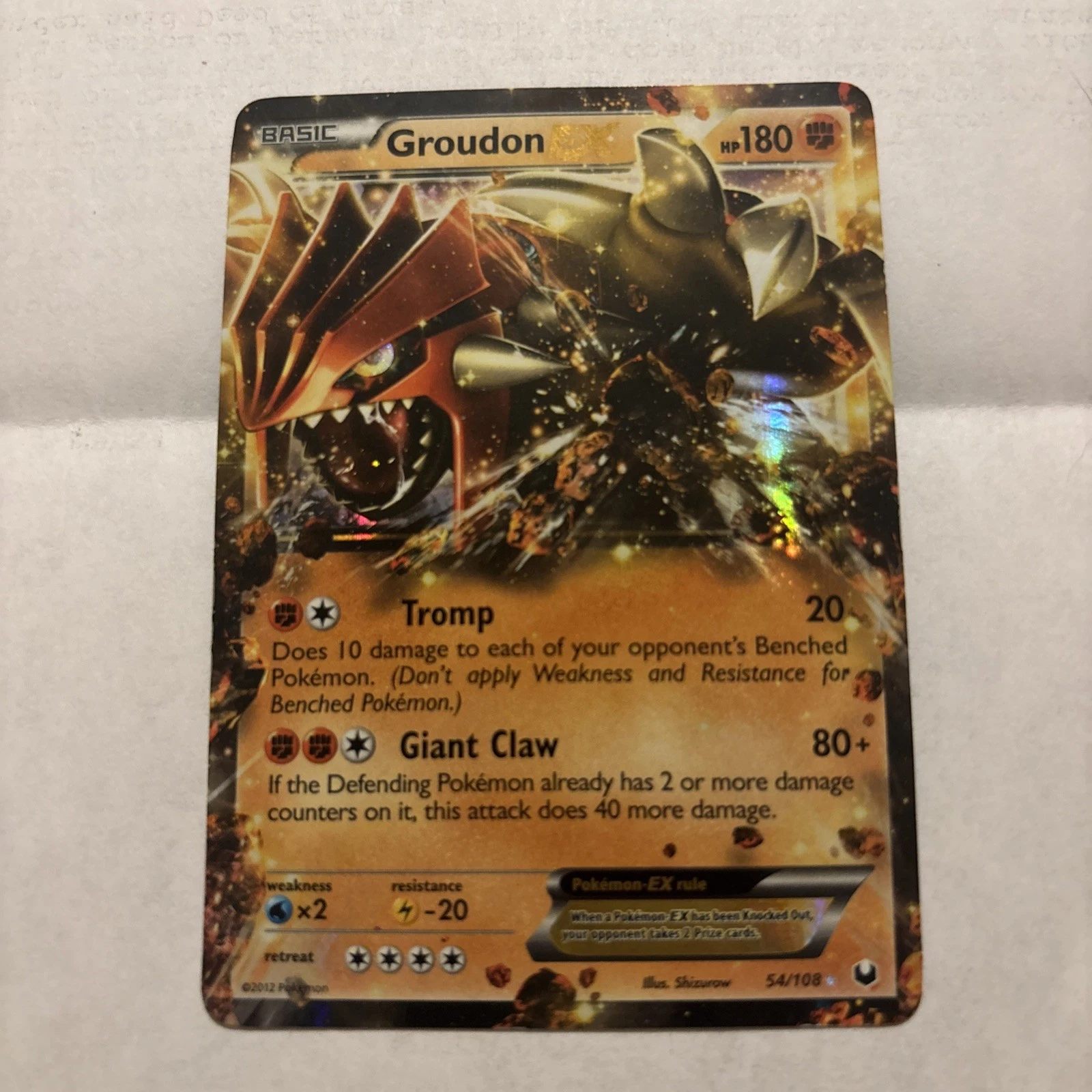 Groudon EX 54/108 Dark Explorers Holo Rare Pokemon LP