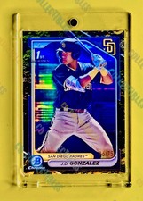 J.D. Gonzalez /75 ROOKIE YELLOW REFRACTOR CARD   BOWMAN 1st CHROME PADRES MINT