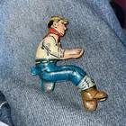 Vintage 1950s Marx Tin Litho Driver for Climbing Sparkling Farm Tractor Driver