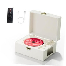 Rechargeable Leather CD Player with Speakers, Bluetooth Transmitter, Festival