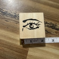 Girl Eye Mascara Eyebrow Small Wood Block Rubber Stamp 2 Model Letter Craft