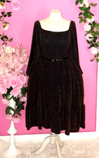 WOMEN PLUS SIZE SPARKLY SEQUIN HALF SLEEVE RUFFLE MIDI DRESS ( SIZE UK26 )