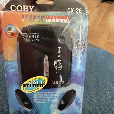 COBY Vintage CX-26 Stereo Cassette Player With Headphones New Old Stock