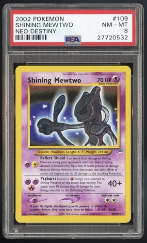 2002 Pokemon Neo Destiny Shining Mewtwo 109/105 PSA 8