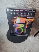 Karaoke Machine With 2 Wireless Microphones  Brand new.