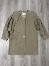 VTG Dana Cote d  Azur Khaki Jacket Size 42 100 Cotton 3/4 Sleeve Made in France