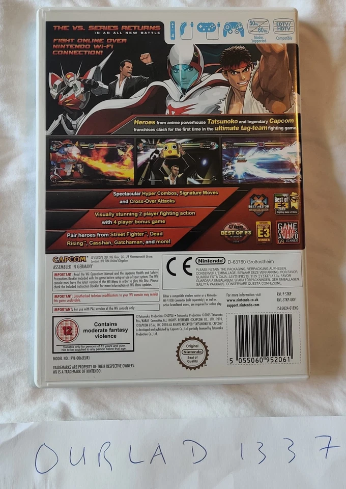 Tatsunoko vs. Capcom Ultimate All-Stars (Nintendo Wii) Complete w/ Manual PAL - Image 2 of 4