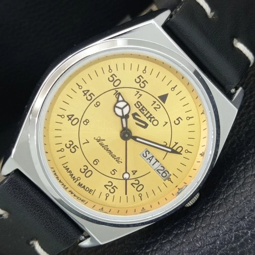 REFURBISHED SEIKO 5 AUTOMATIC 6309A JAPAN MENS VINTAGE GOLDEN WATCH a442225-1