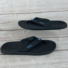 OluKai Ki'i Mens Sz 11 Beach Flip Flops Sandals Black