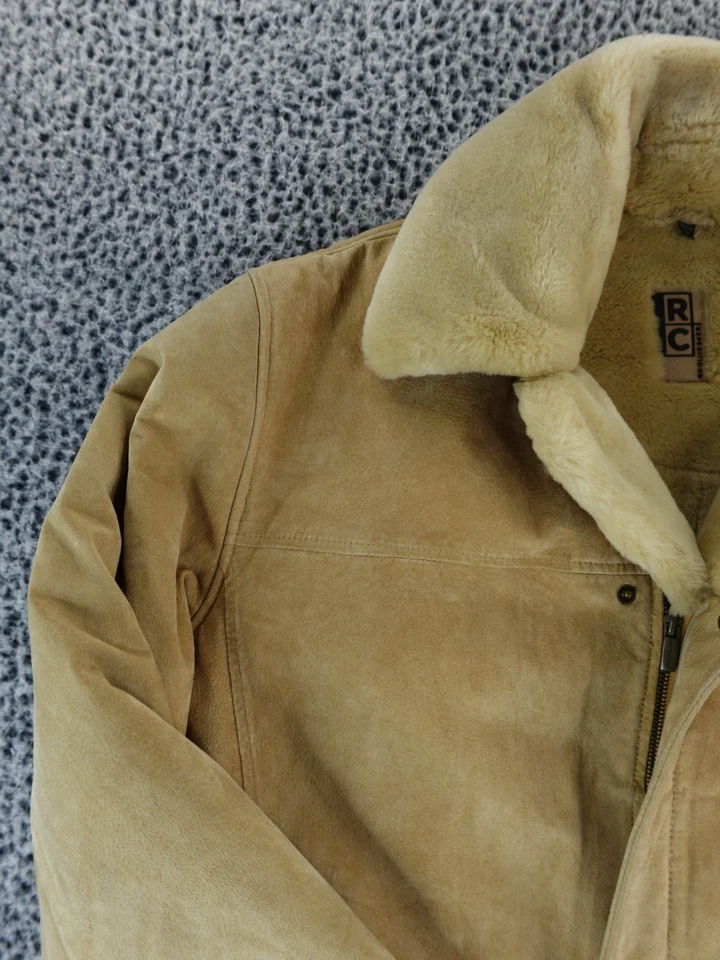 Chaqueta Abrigo Robert Comstock Expedition Cuero Imitación Piel Forrada Tostado Para Hombre Talla XL Foto 2 de 4