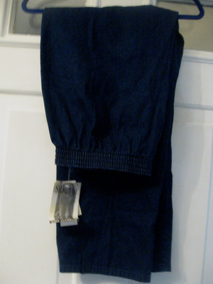 Sag Harbor Jeans Company Ladie's Pull-on Dark Blue Denim Pants Size 18 Short NWT