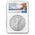 2025-W $1 1-oz Burnished American Silver Eagle NGC MS70 FDI Trump Label