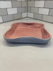 Vintage Red Wing #1037 Pink Gray Tray Trinket Dish Wavy Edge No Chips Or Cracks