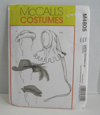 McCall's Costumes Pattern: Medieval Renaissance Hats 4805 Men's S-L Uncut