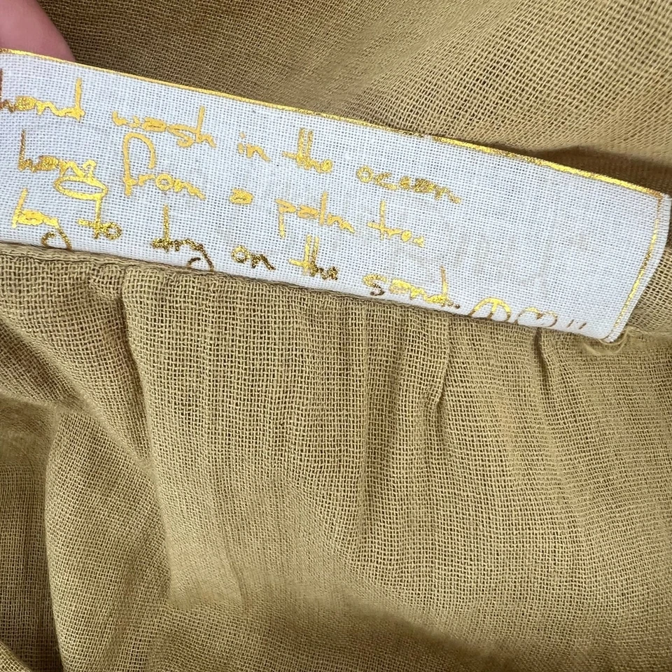 Jen's Pirate Booty M/L Caftán Túnica Volantes Algodón Gasa Boho Hippie Resort Foto 4 de 4