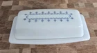 Vintage PYREX Blue Snowflake Garland Covered Butter Dish VGC
