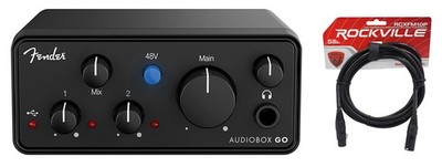 Fender AudioBox Go Compact USB-C 2x2 Audio Recording Interface+XLR Cable