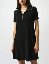 Joseph Ribkoff - Silky Knit Zipped Collar Trapeze Dress FINAL SALE ITEM