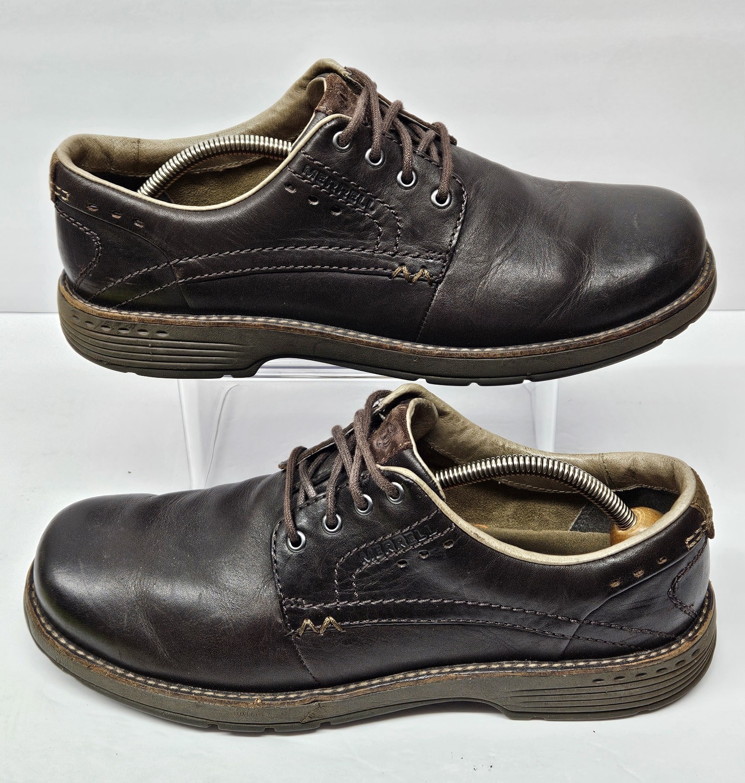 Scarpe Oxford MERRELL Realm da uomo taglia 10 5 M espresso in pelle marrone stringate