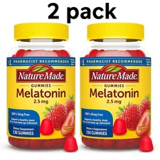 (2 PACK) Nature Made Melatonin Gummies 2.5 mg, 130 ct (09/2026) Exp)