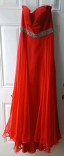 Sherri Hill Long Red Prom Dress Sz 8 Evening Gown PROM Beaded Top Pageant