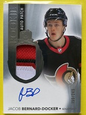 THE CUP Jacob BERNARD-DOCKER RPA RC 🏒 ROOKIE Patch Auto 2017-18 SENATORS /249!