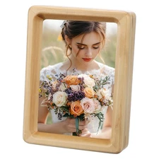 4 x 5" Wood Mini Photo Frames Wooden Finish Picture Frame, Wood Color