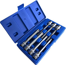 Extra Long Torx Star Bit Socket Set 7 Piece T25-T60 CR-V "3/8" Drive 110Mm(Torx)
