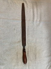 VINTAGE JOHNSON RASP FILE W/ ROUND WOOD HANDLE - 20” Long Made In USA