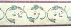 Purple Green Ivory Vine Taupe Background 6.75” Wallpaper Border Pre-pasted