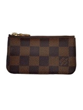 LOUIS VUITTON Pochette Cle Damier Ebene PVC Brown Women's