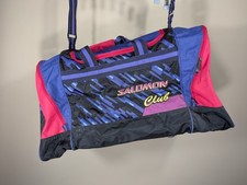 Vintage Salomon Club Large Ski Duffle Bag 28" Neon Purple Pink Retro Colorblock