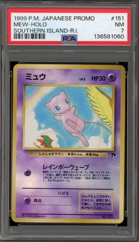 Pokemon Mew Southern Island R.I. Japanese Holo Promo #151 PSA 7