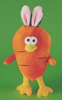 Way to Celebrate! Easter Plush Duck In Bunny Rabbit Ears and Carrot Costume 11''