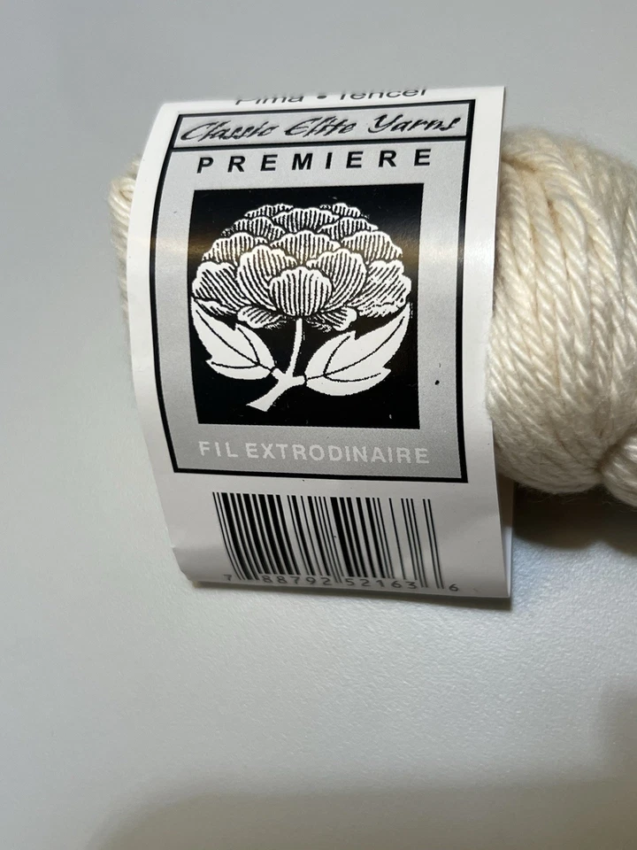 Hilo Classic Elite PREMIERE BLANCO # 5216 mezcla algodón/tencel 50 gr ea. Juego de 2 Foto 2 de 4