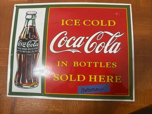 Rare VINTAGE COCA-COLA PORCELAIN SIGN BEVERAGE SODA COKE  16”